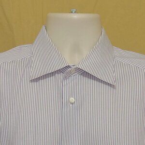 Ermenegildo Zegna Sz 17 - 41 EU Fine Stripe Long Sleeve Mens Dress Shirt Mint